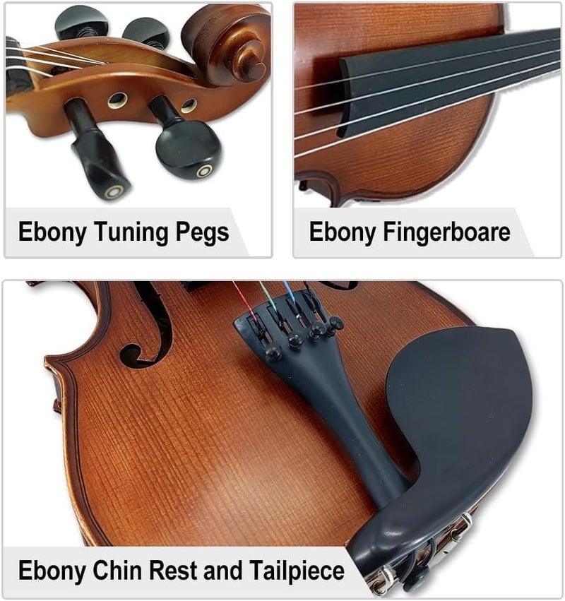 YoungMonic Electric Violin 4/4 Full Size Left Handed Violin For Beginners with Extra Strings Case and Bow Designed Fashioned From Maple and Spruce - Image 4